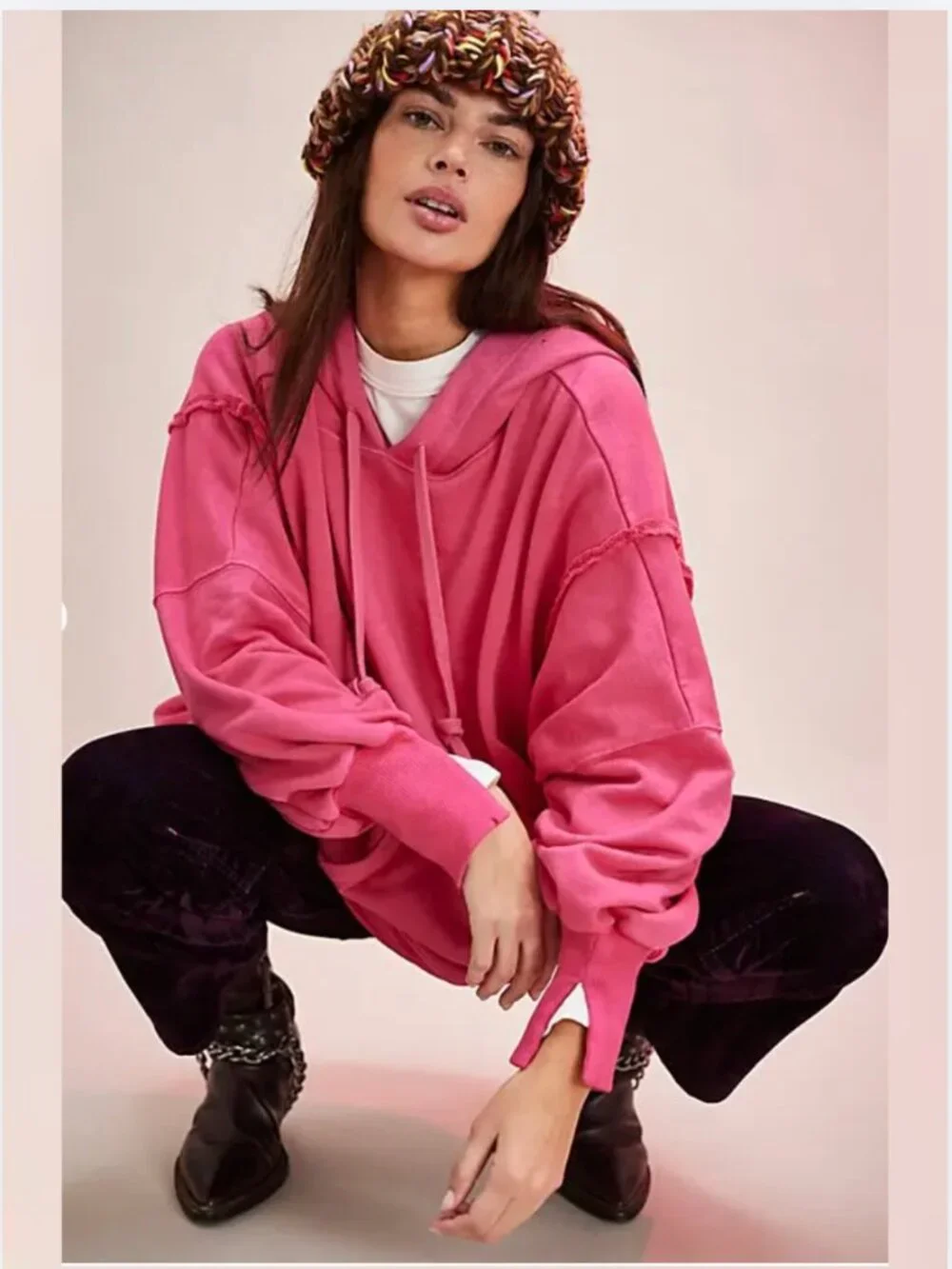 Free People We The Free Camden Hoodie Pullover - PINK BLAZE